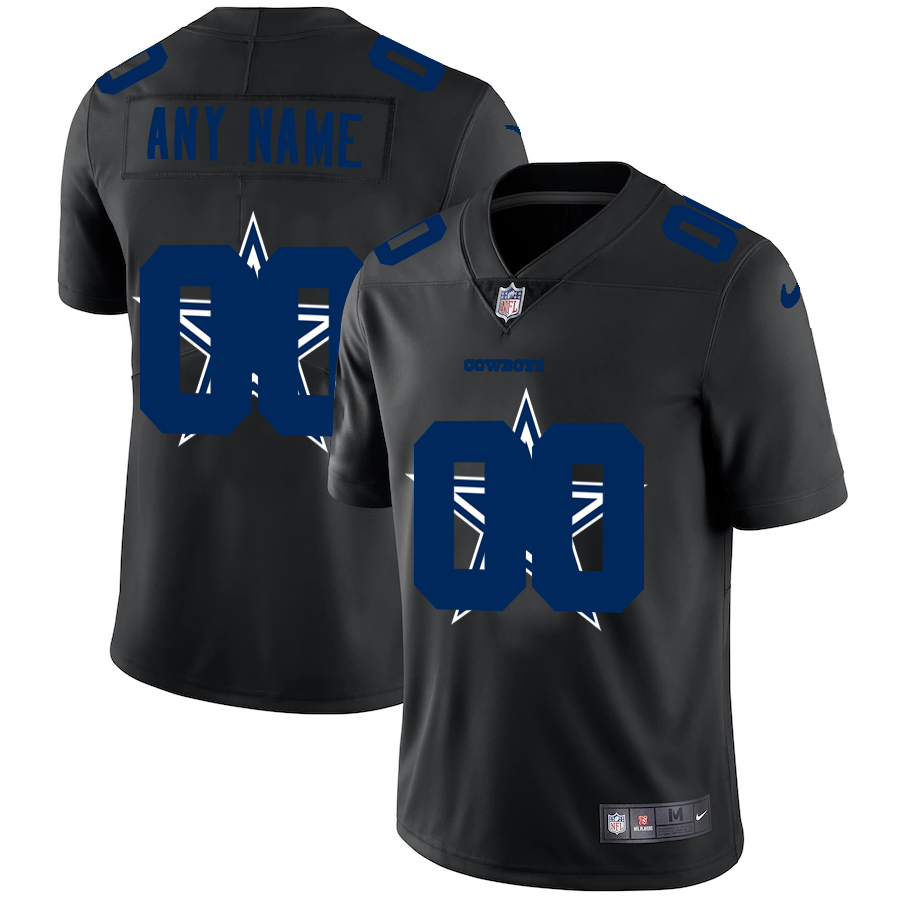 Wholesale Dallas Cowboys Custom Men Nike Team Logo Dual Overlap Limited NFL Jersey Black->customized nfl jersey->Custom Jersey